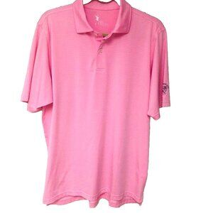 Plum‎ Hollow Country Club Michigan Golf Shirt Men's L Pink/White Striped F&G Dad